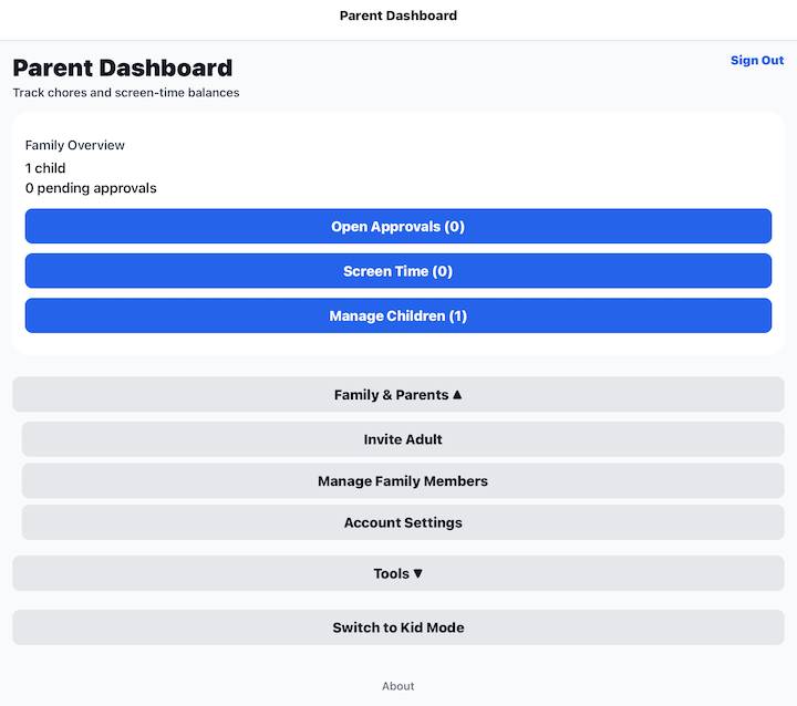 Parent Dashboard
